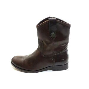 Frye Melissa Boots Booties Button Short Brown Leather 77897 Womens US 6 B